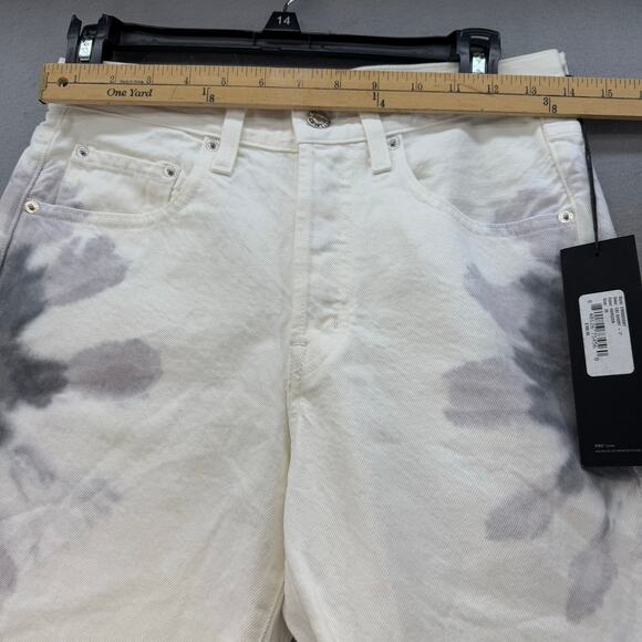 Edwin Denim Shorts Women's 26 (2) White Tie dye CAI Shorts Button Fly NWT - Picture 11 of 15